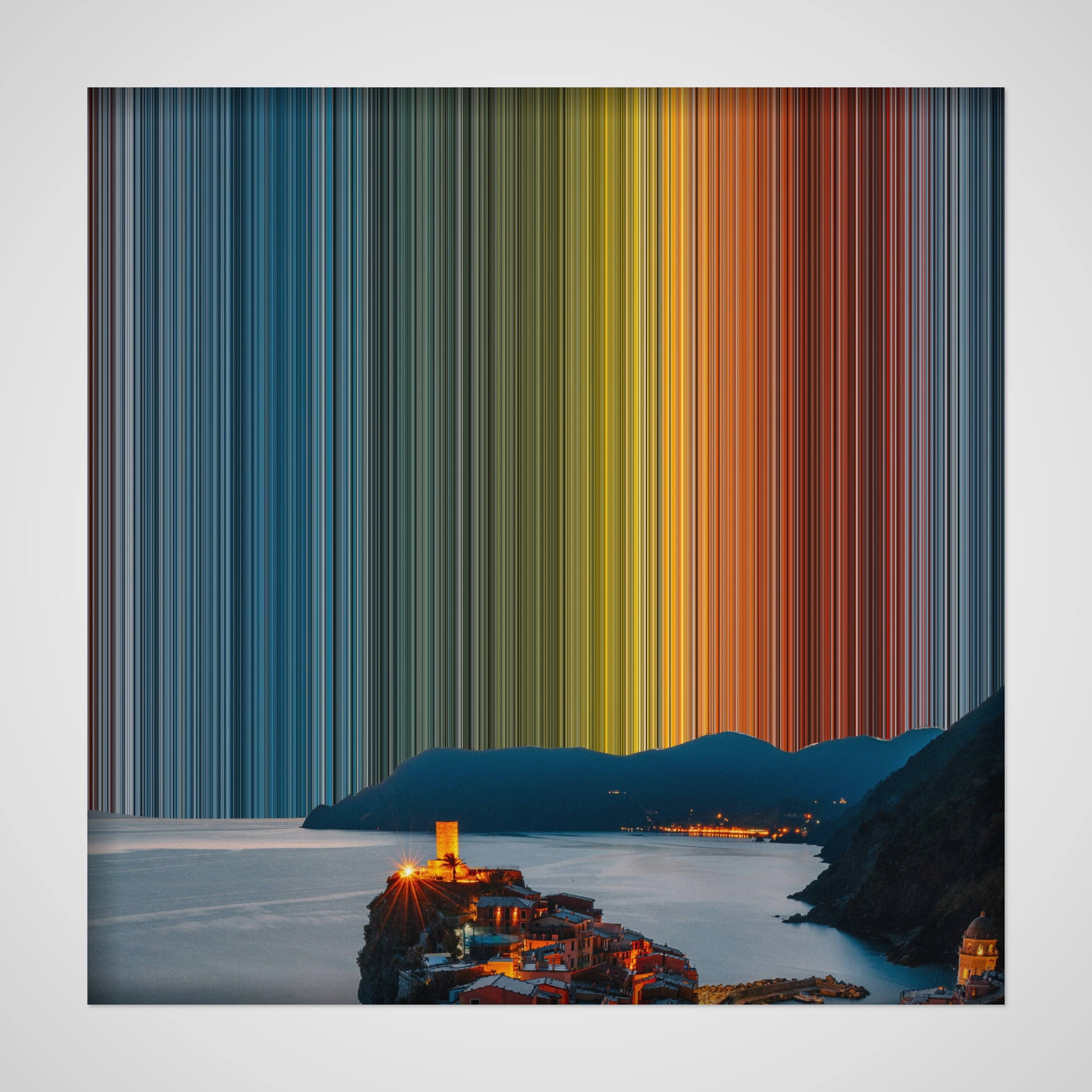 Vernazza, Italy - Canvas mockup showing flat artwork detail - Gradienta