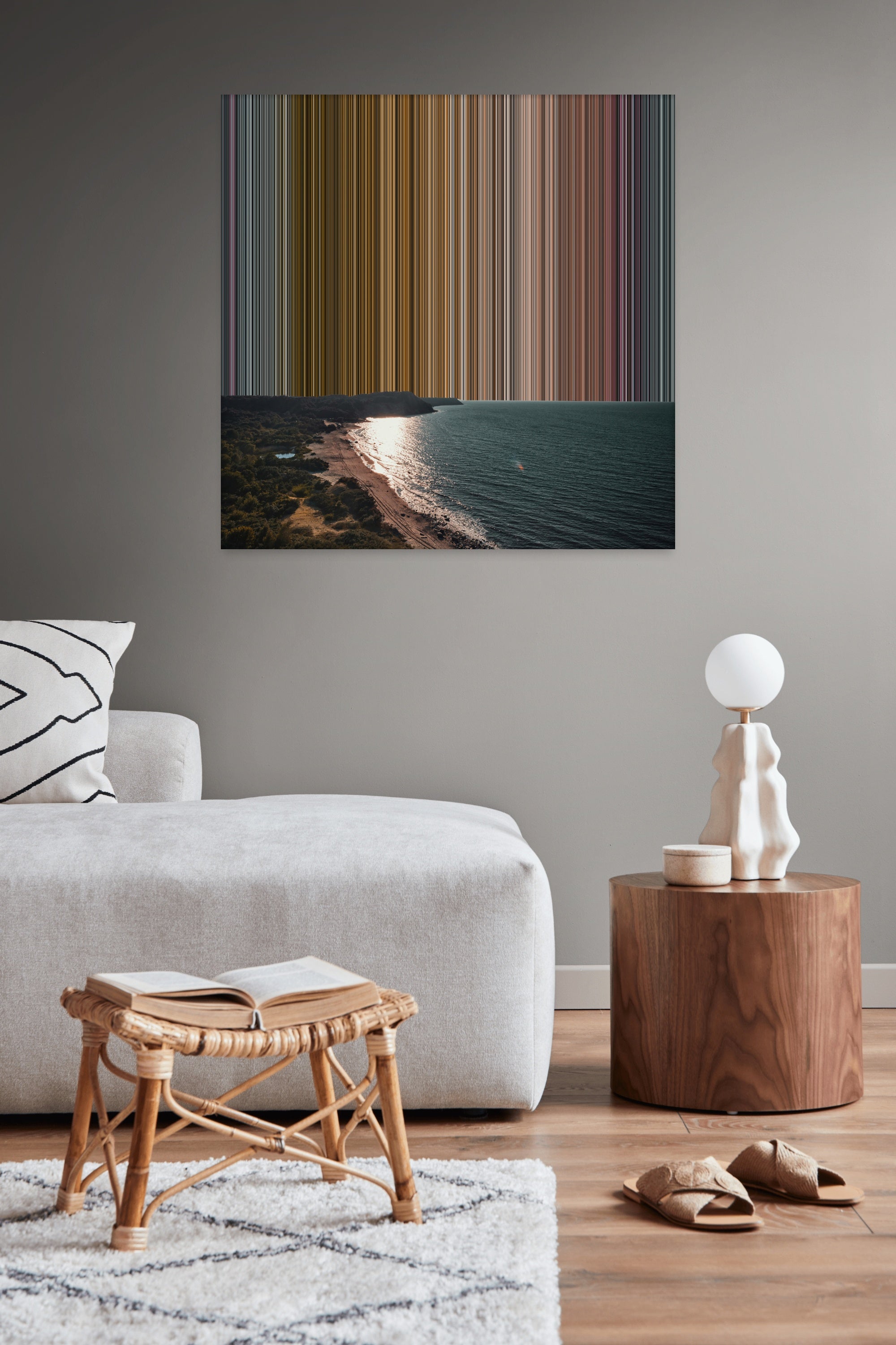 Over view Photo of Beach Front - Lifestyle staging in modern interior - Gradienta