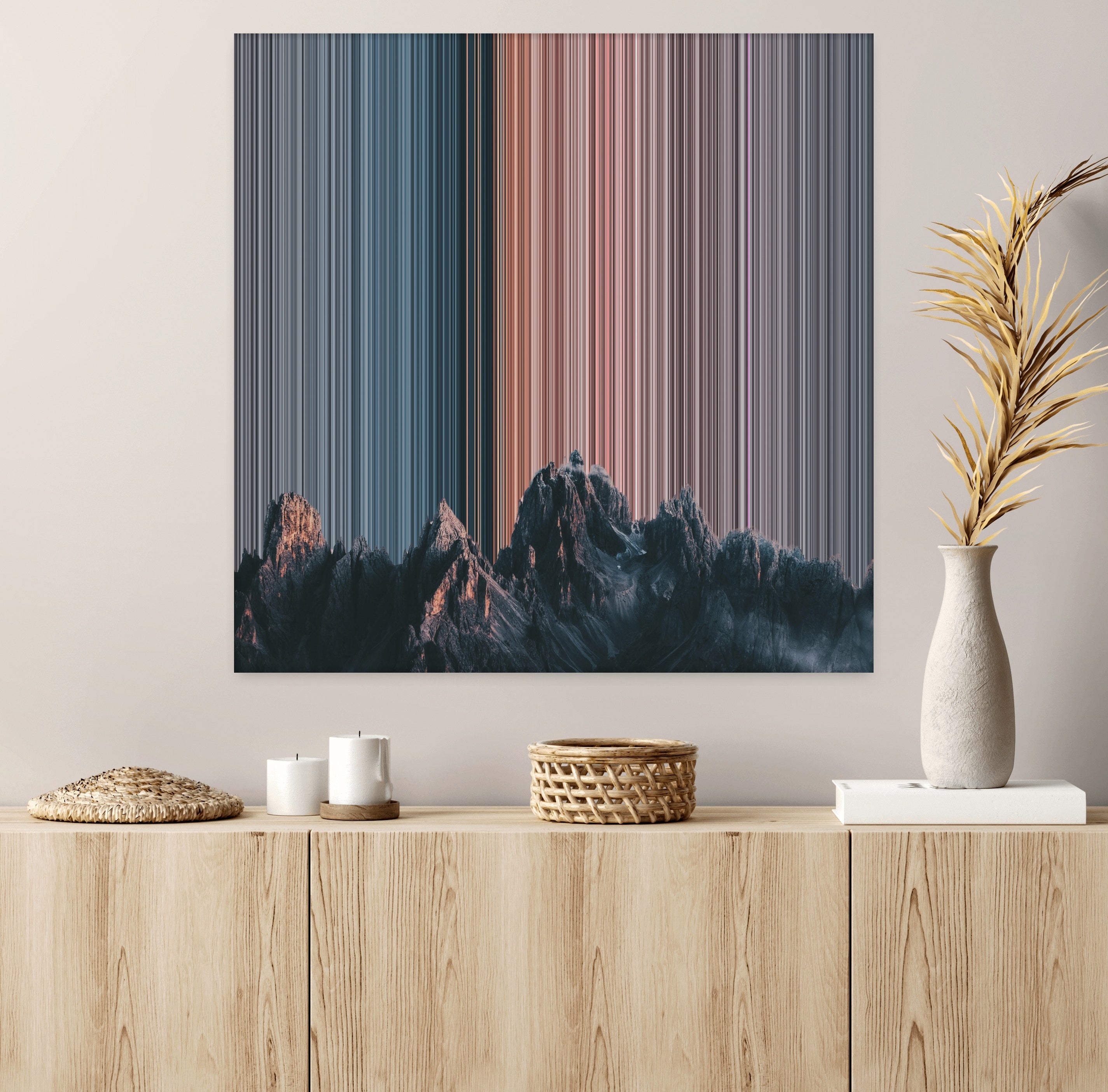 Italy Mountains - Lifestyle staging in modern interior - Gradienta