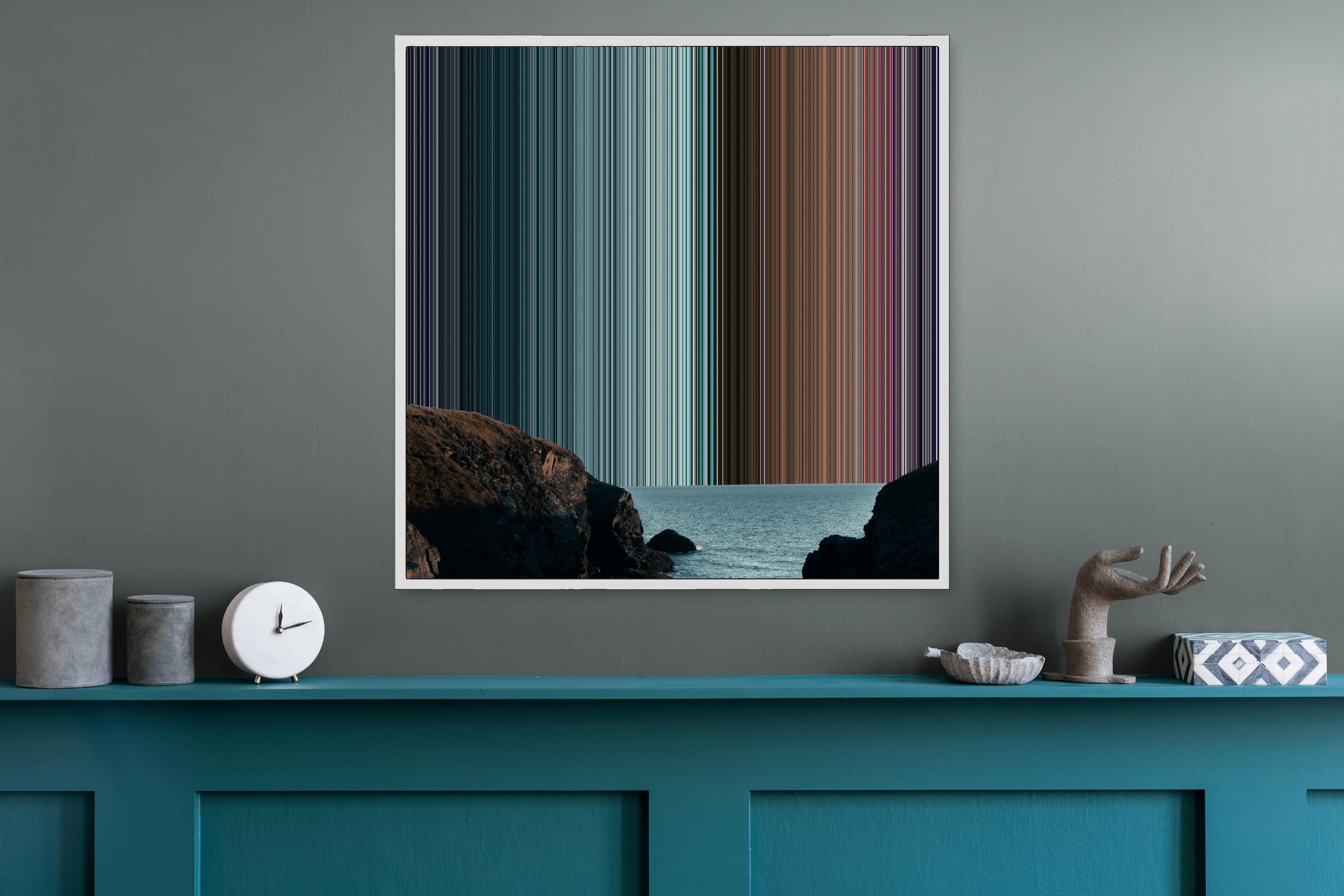 Rocky Mountain Beside the Ocean - Lifestyle staging in modern interior - Gradienta