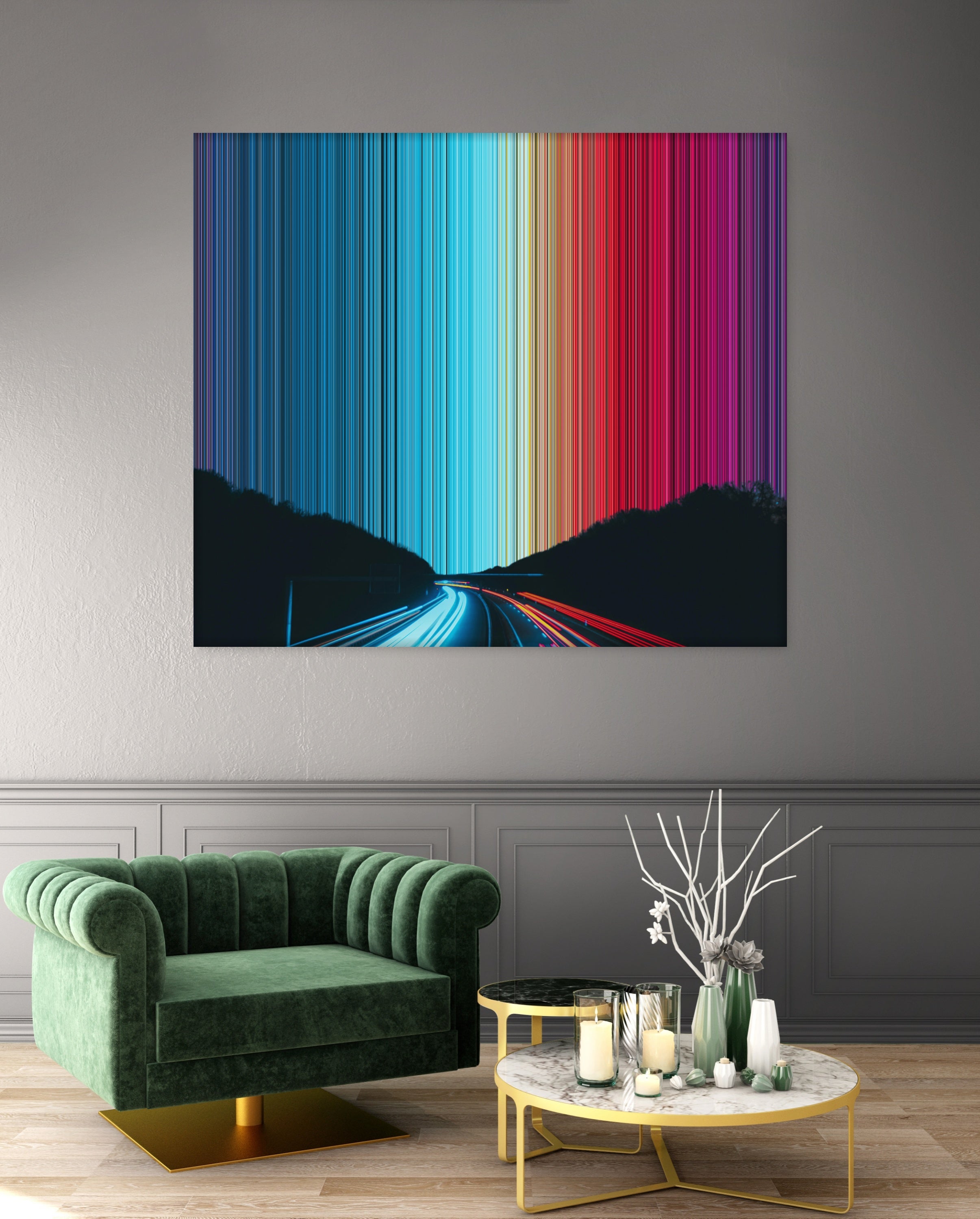 Neon Highway - Lifestyle staging in modern interior - Gradienta