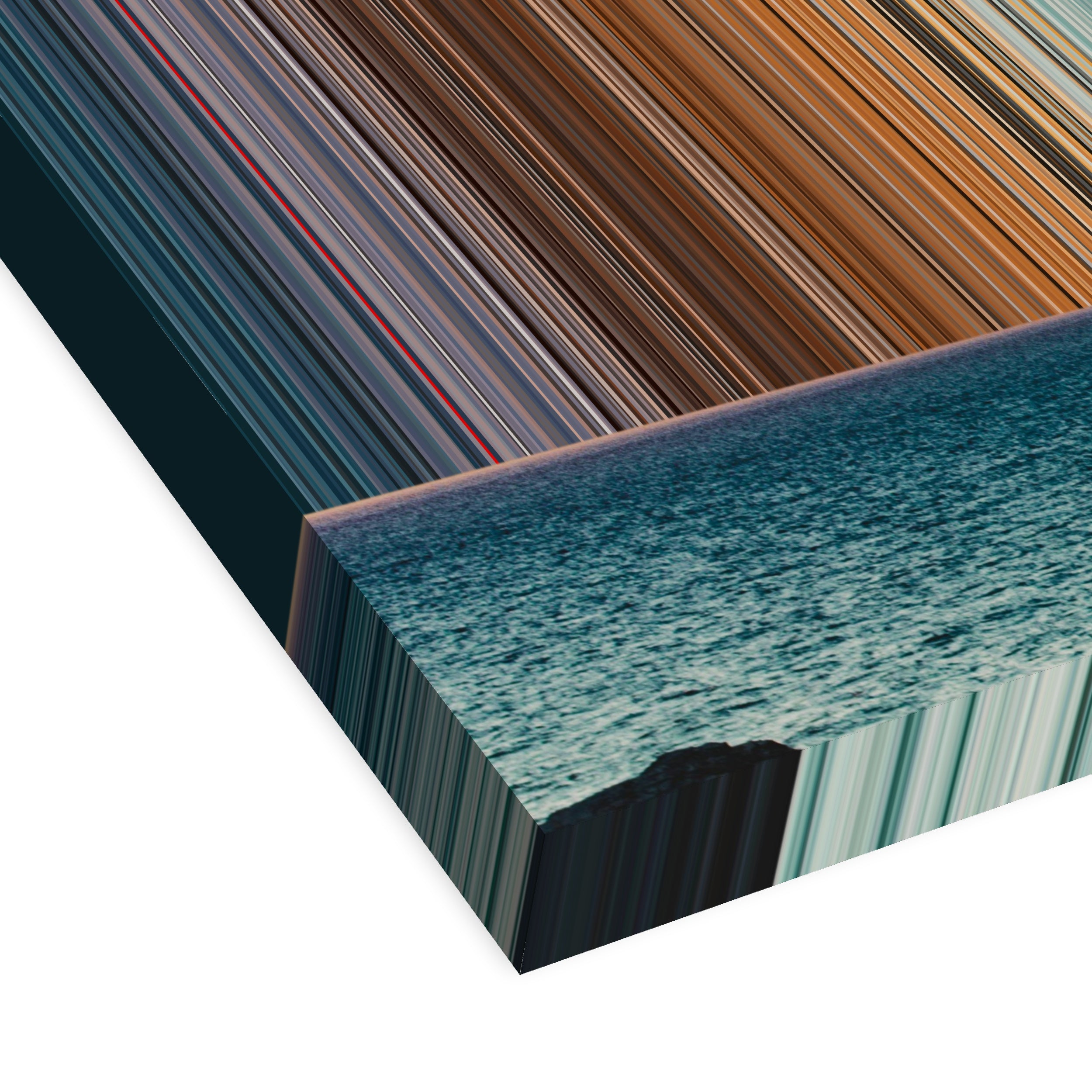 Clear Blue Sky over a Rocky Coast - 3D perspective view showing canvas depth and texture - Gradienta