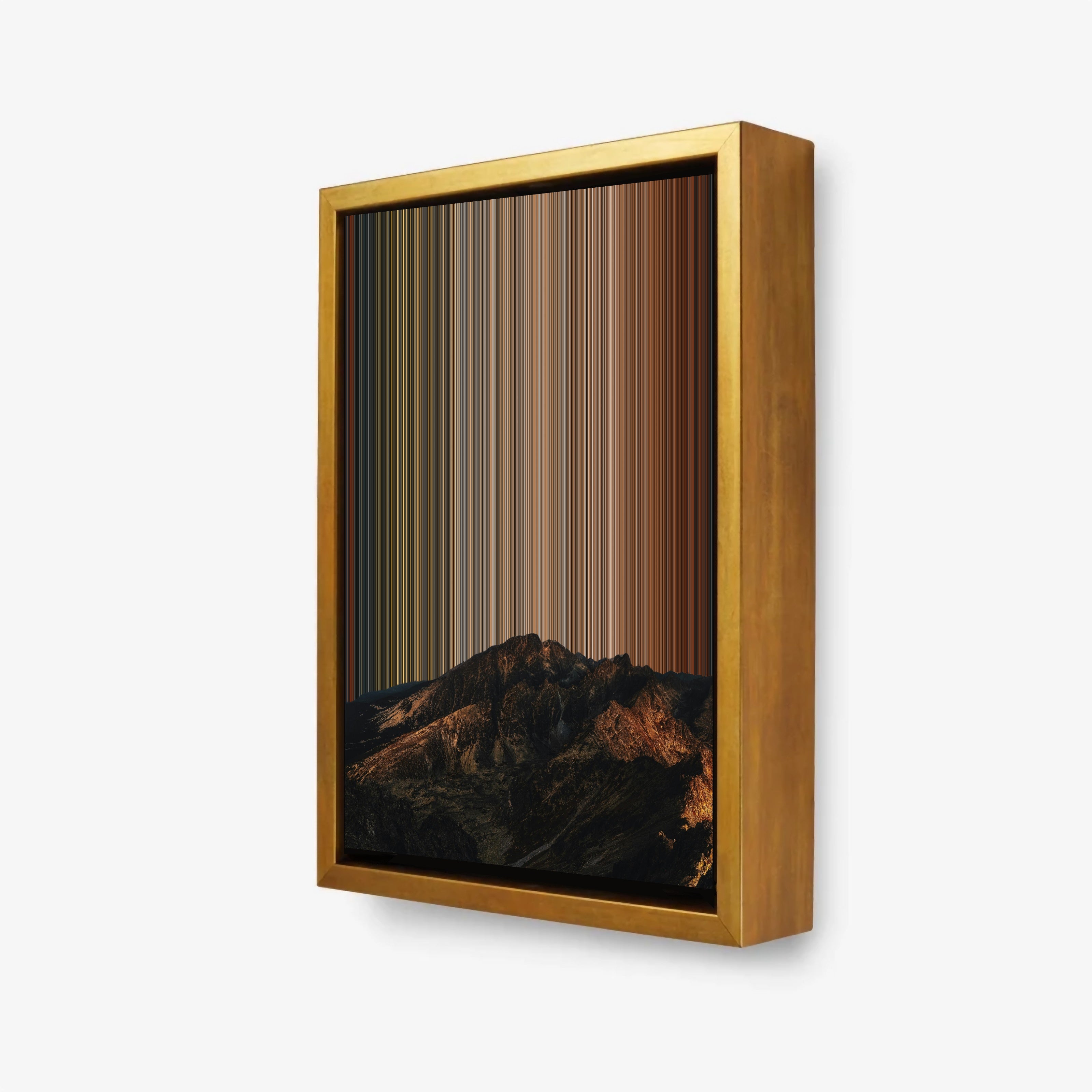 Mountain At Night Under A Starry Sky - 3D framed canvas view - Gradienta