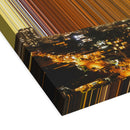 A city at night with lights and buildings - 3D perspective view showing canvas depth and texture - Gradienta