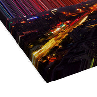 Aerial City Highways at Dusk - 3D perspective view showing canvas depth and texture - Gradienta