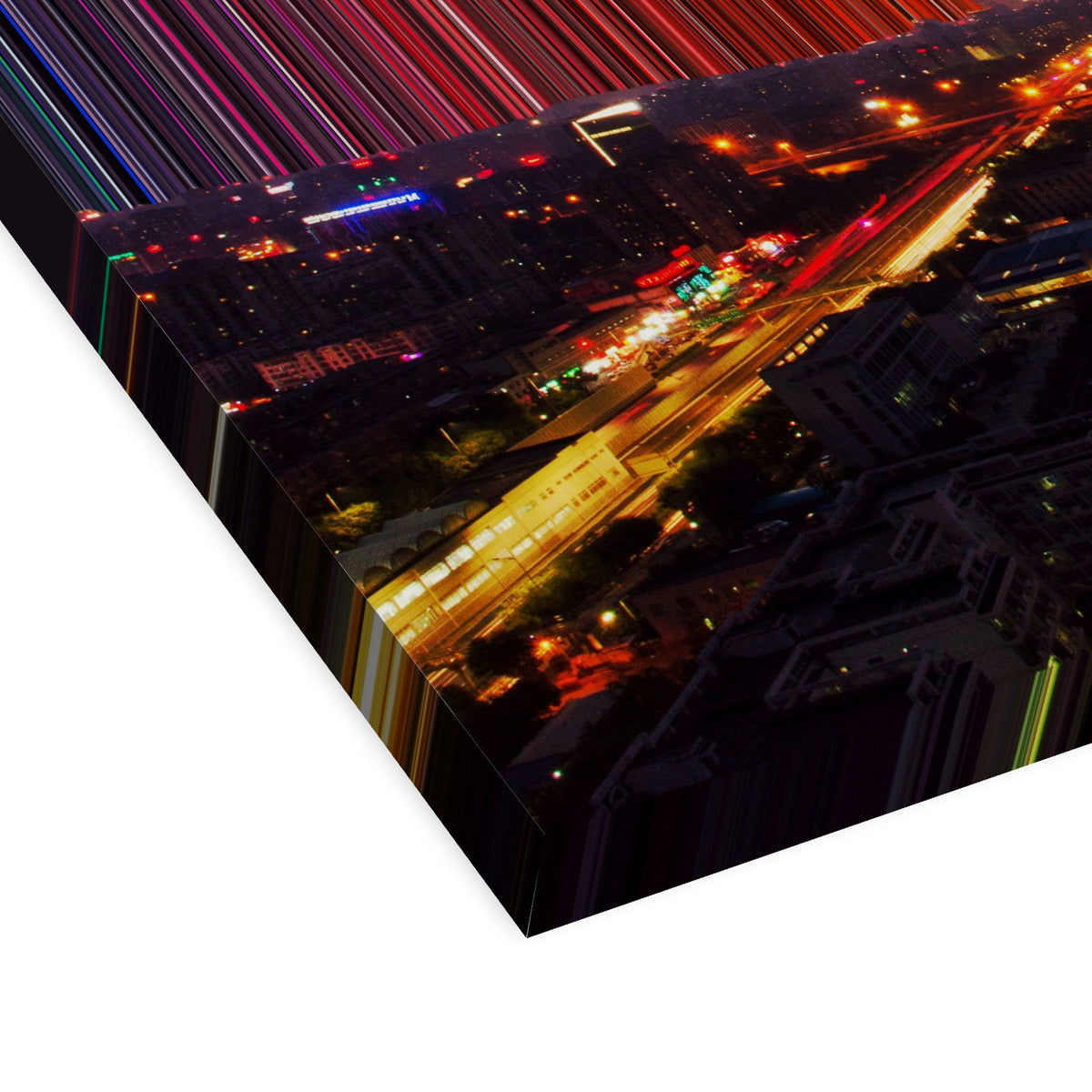 Aerial City Highways at Dusk - 3D perspective view showing canvas depth and texture - Gradienta