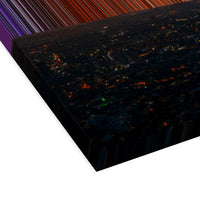 Aerial Cityscape at Twilight - 3D perspective view showing canvas depth and texture - Gradienta