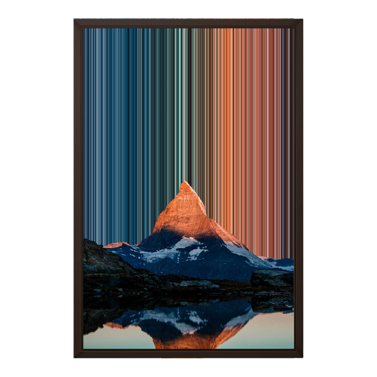 Gerahmtes Leinwandbild im Format 18×24", brauner Rahmen