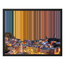 Hafen von Vernazza, Italien – Visualisierung als gerahmtes Leinwandbild mit schwarzem Rahmen – Gradienta