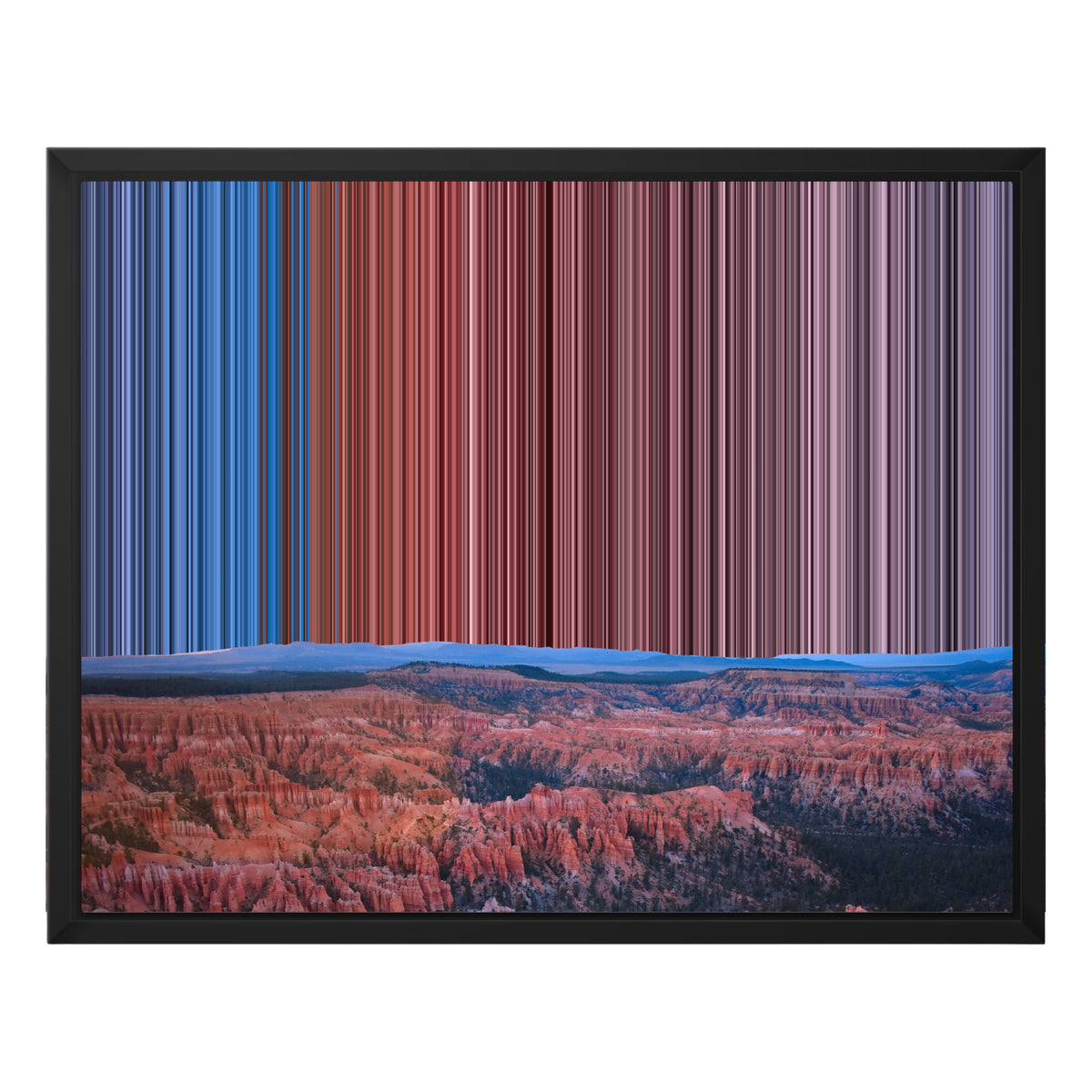 Bryce Canyon, Utah – mockup af indrammet lærred i sort ramme – Gradienta
