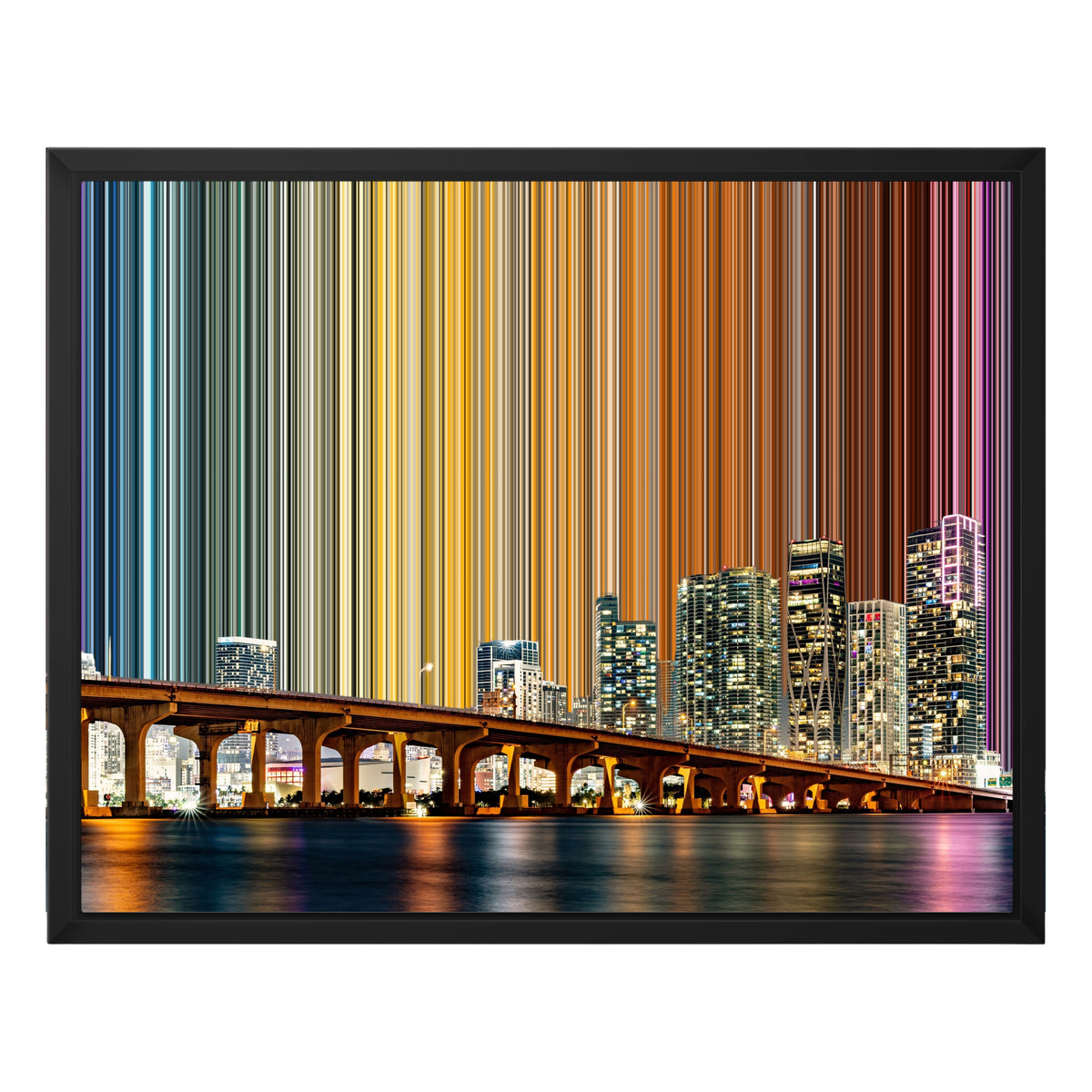 Miami, USA – mockup af indrammet lærred i sort ramme – Gradienta