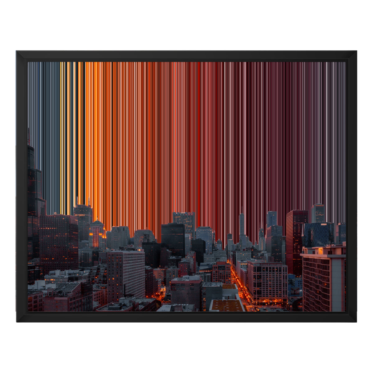 Chicago, USA - Black framed canvas mockup - Gradienta