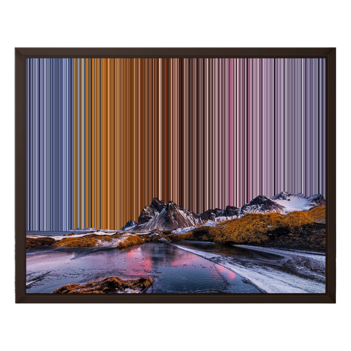 Inramad canvastavla, 20×16", brun ram