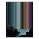 Rocky Mountain Beside the Ocean - Black framed canvas mockup - Gradienta
