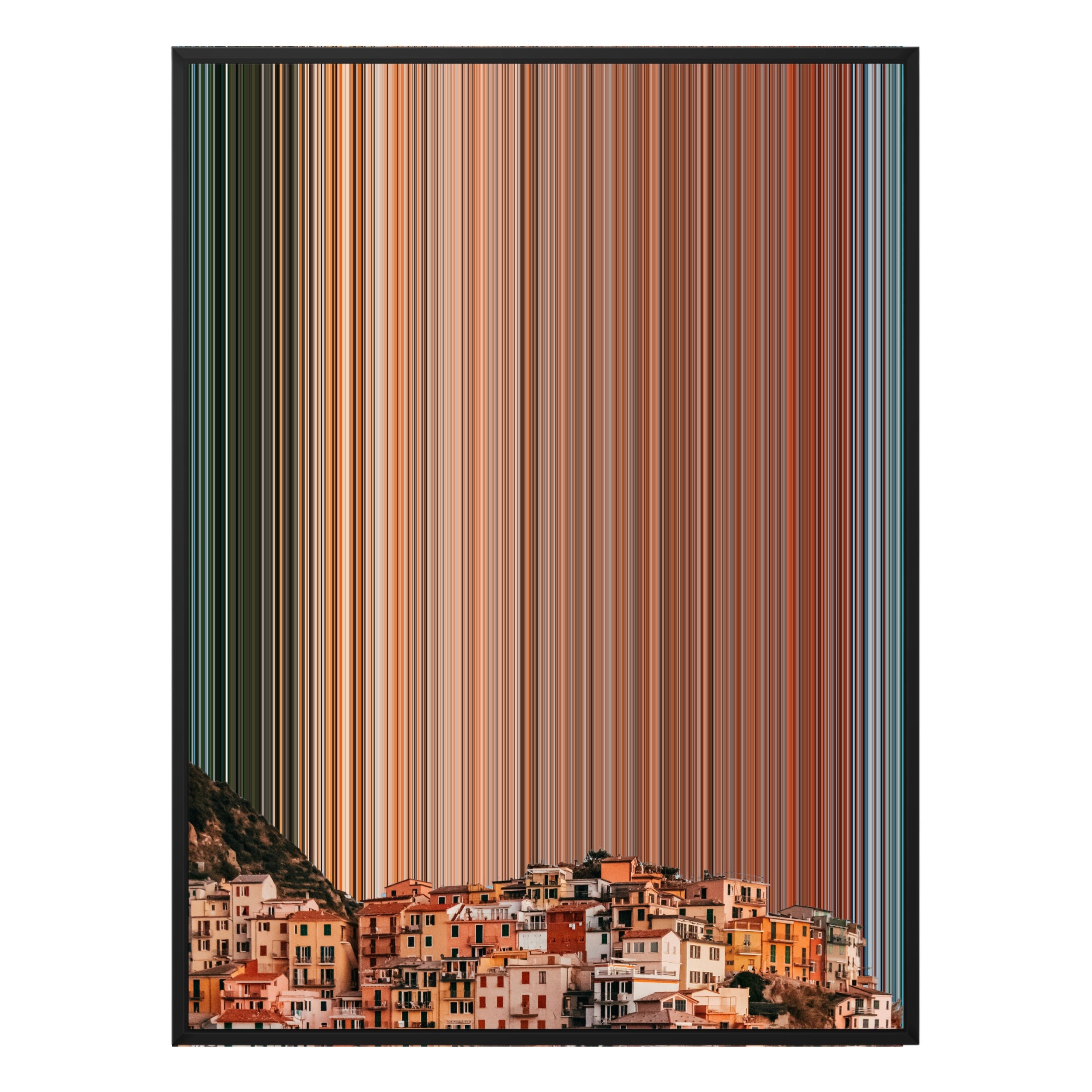 Manarola, Italy - Black framed canvas mockup - Gradienta