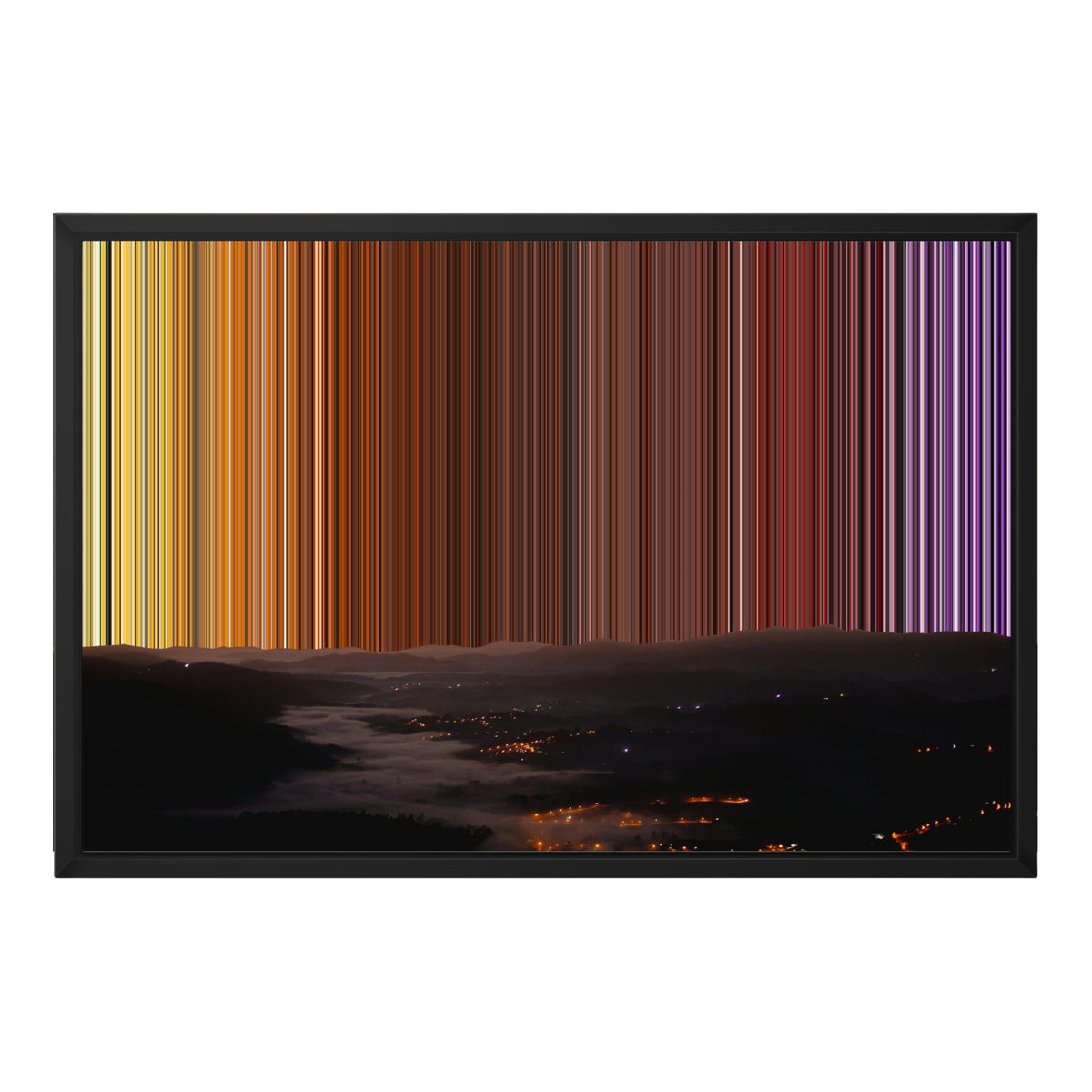 Toile encadrée, format 24×18", cadre noir