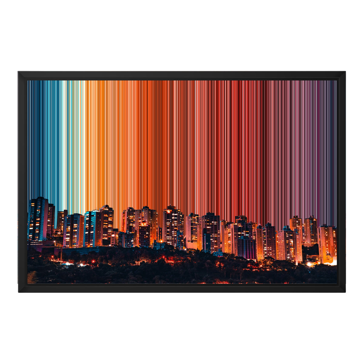 Gerahmtes Leinwandbild im Format 24×18", schwarzer Rahmen