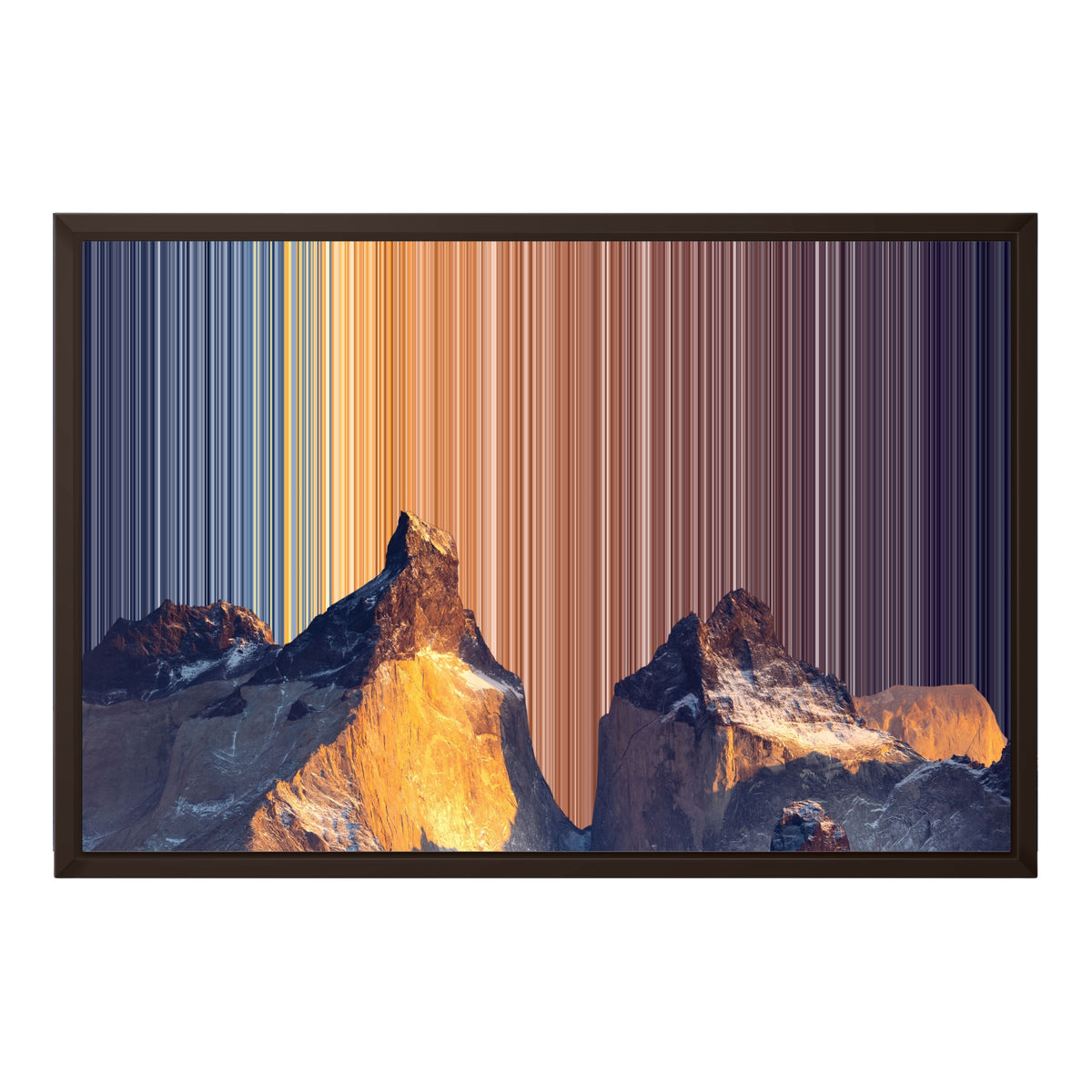 Gerahmtes Leinwandbild im Format 24×18", brauner Rahmen