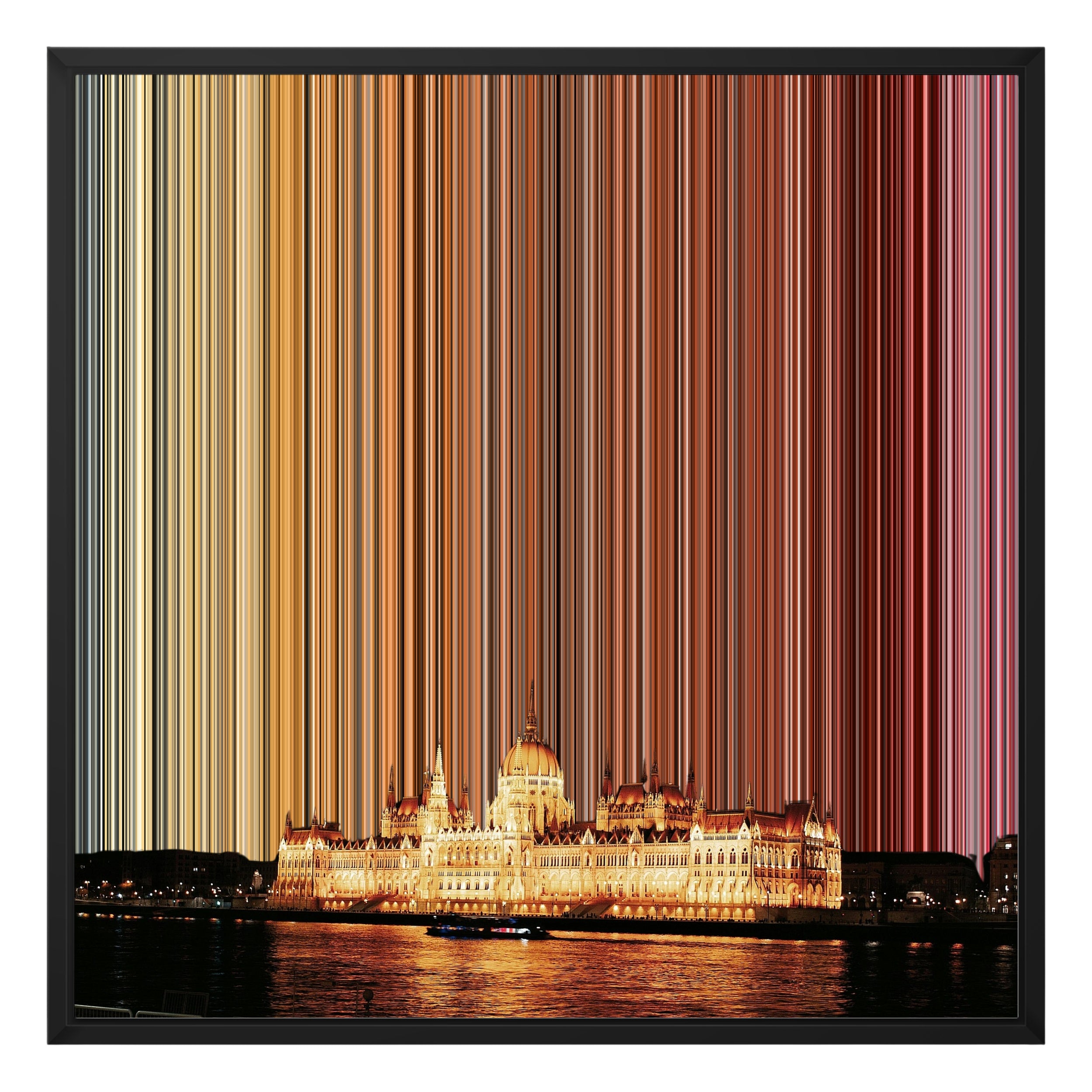 Budapest, Hungary - Black framed canvas mockup - Gradienta