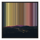 Mountains and City Lights at Dusk - Black framed canvas mockup - Gradienta