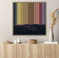 Mountains and City Lights at Dusk - Lifestyle staging in modern interior - Gradienta