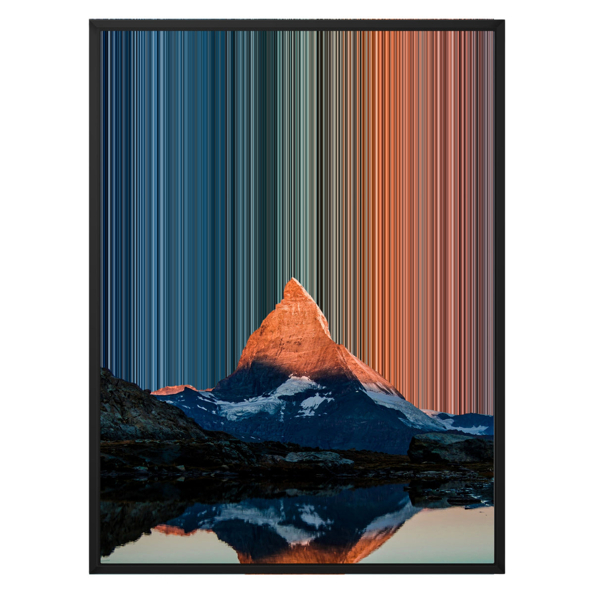 Gerahmtes Leinwandbild im Format 24×30", schwarzer Rahmen