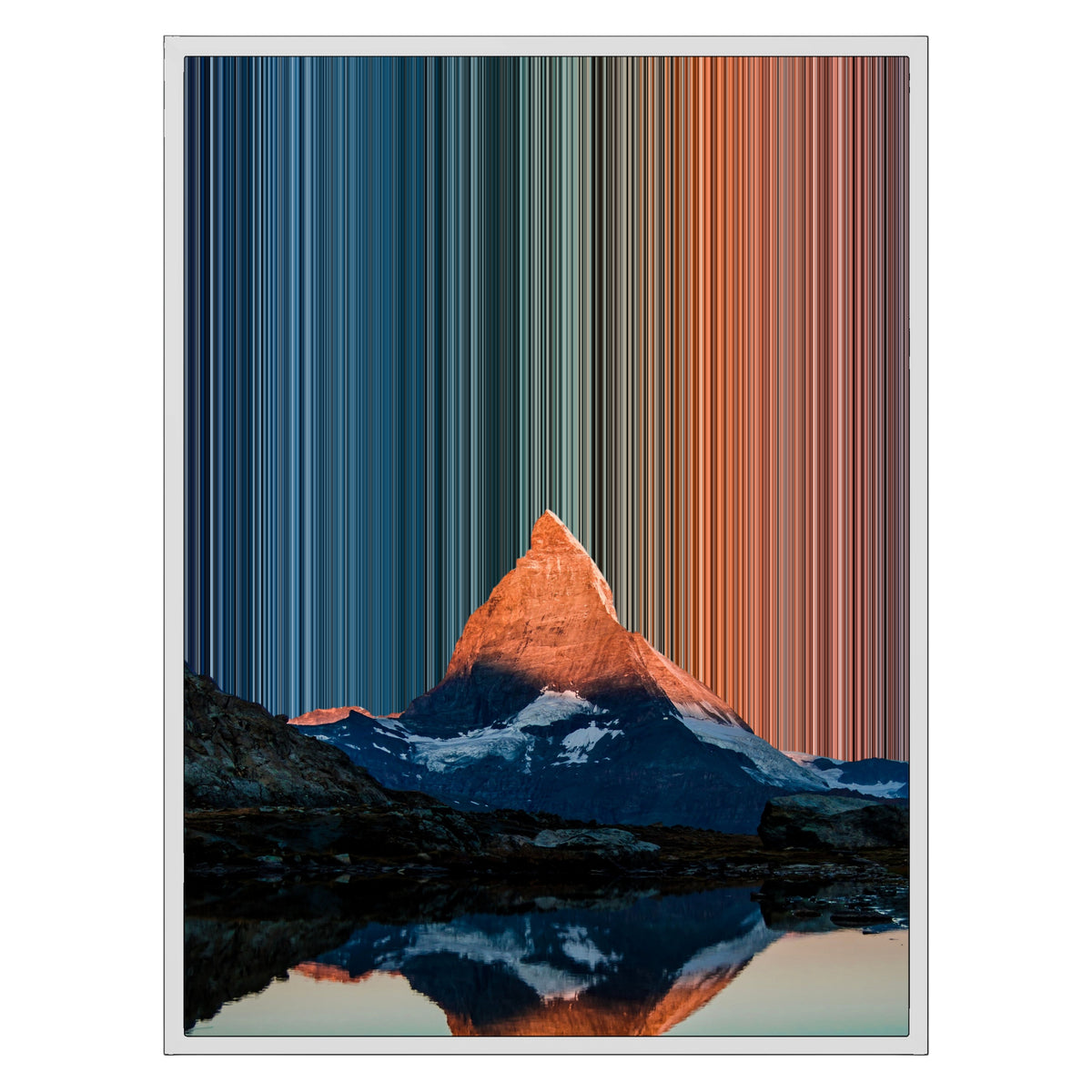 Gerahmtes Leinwandbild im Format 24×30", weißer Rahmen