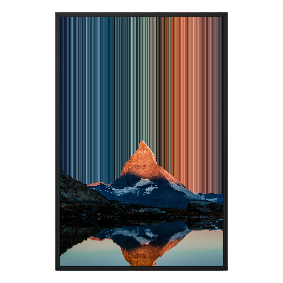 Gerahmtes Leinwandbild im Format 24×36", schwarzer Rahmen