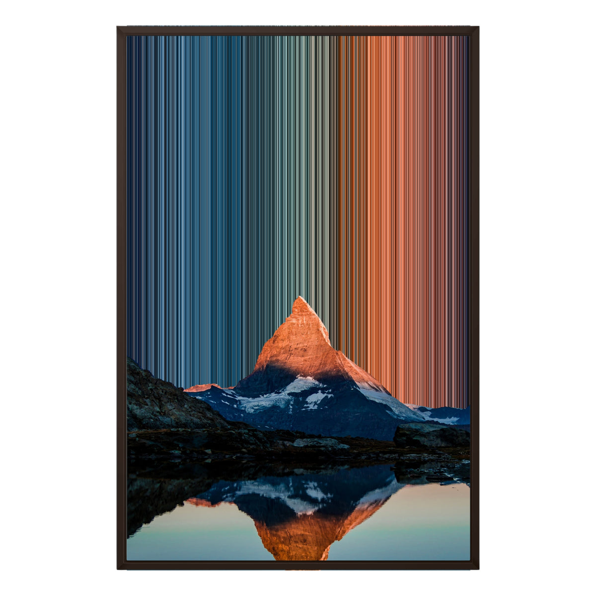 Gerahmtes Leinwandbild im Format 24×36", brauner Rahmen