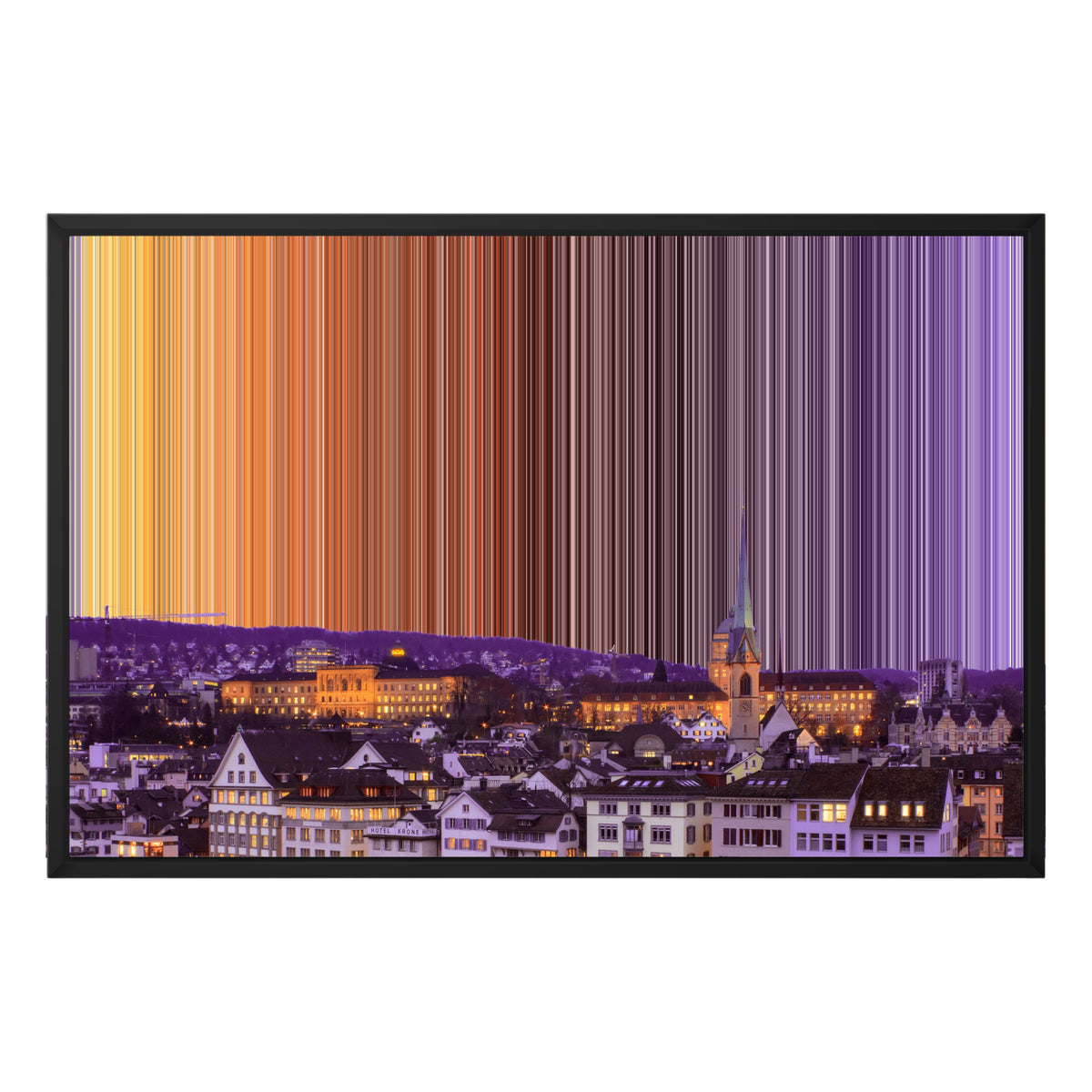 Lærred i klassisk ramme, 30×20", sort ramme
