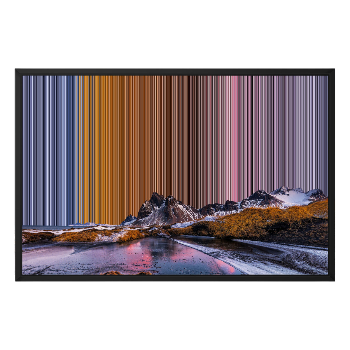 Inramad canvastavla, 30×20", svart ram