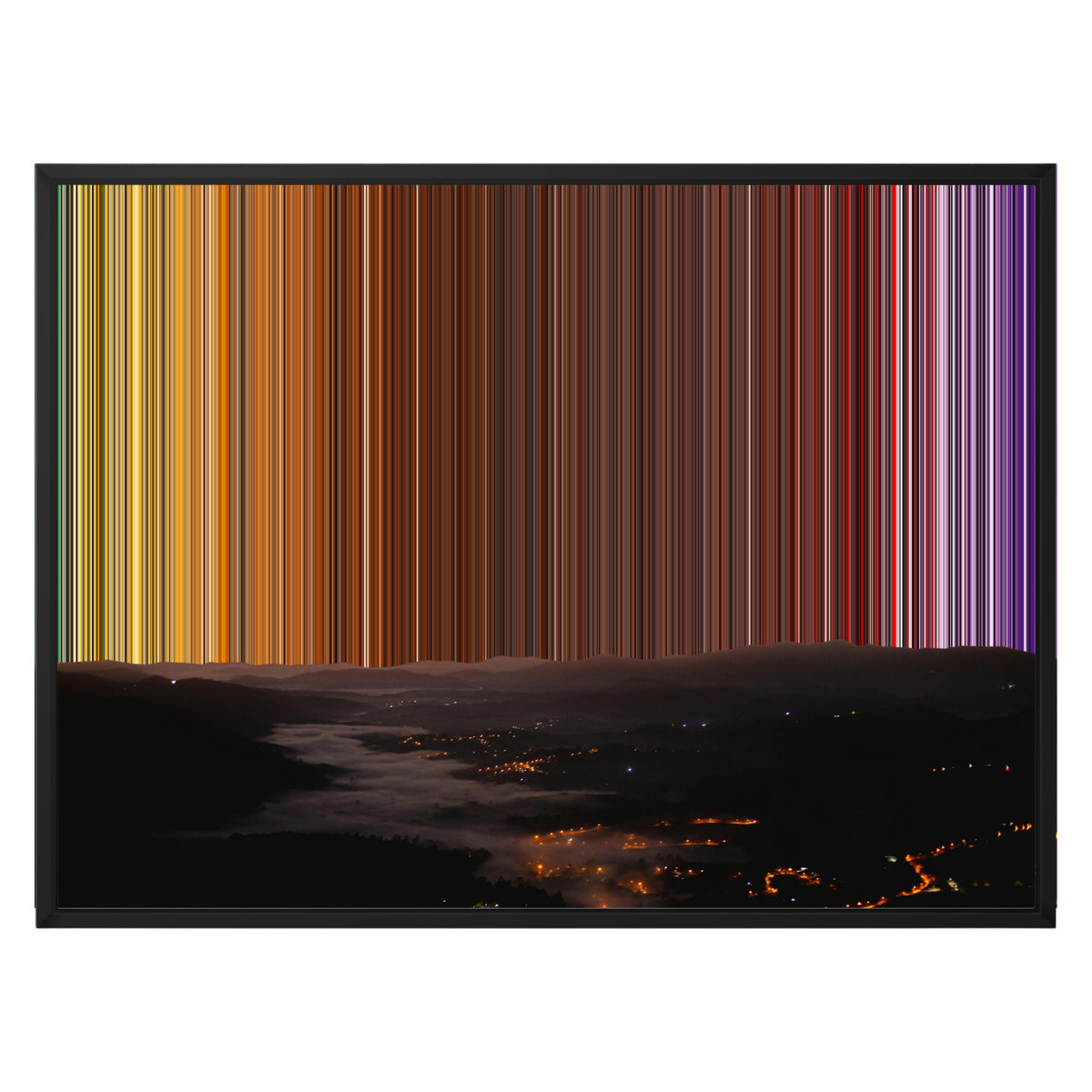 Toile encadrée, format 30×24", cadre noir