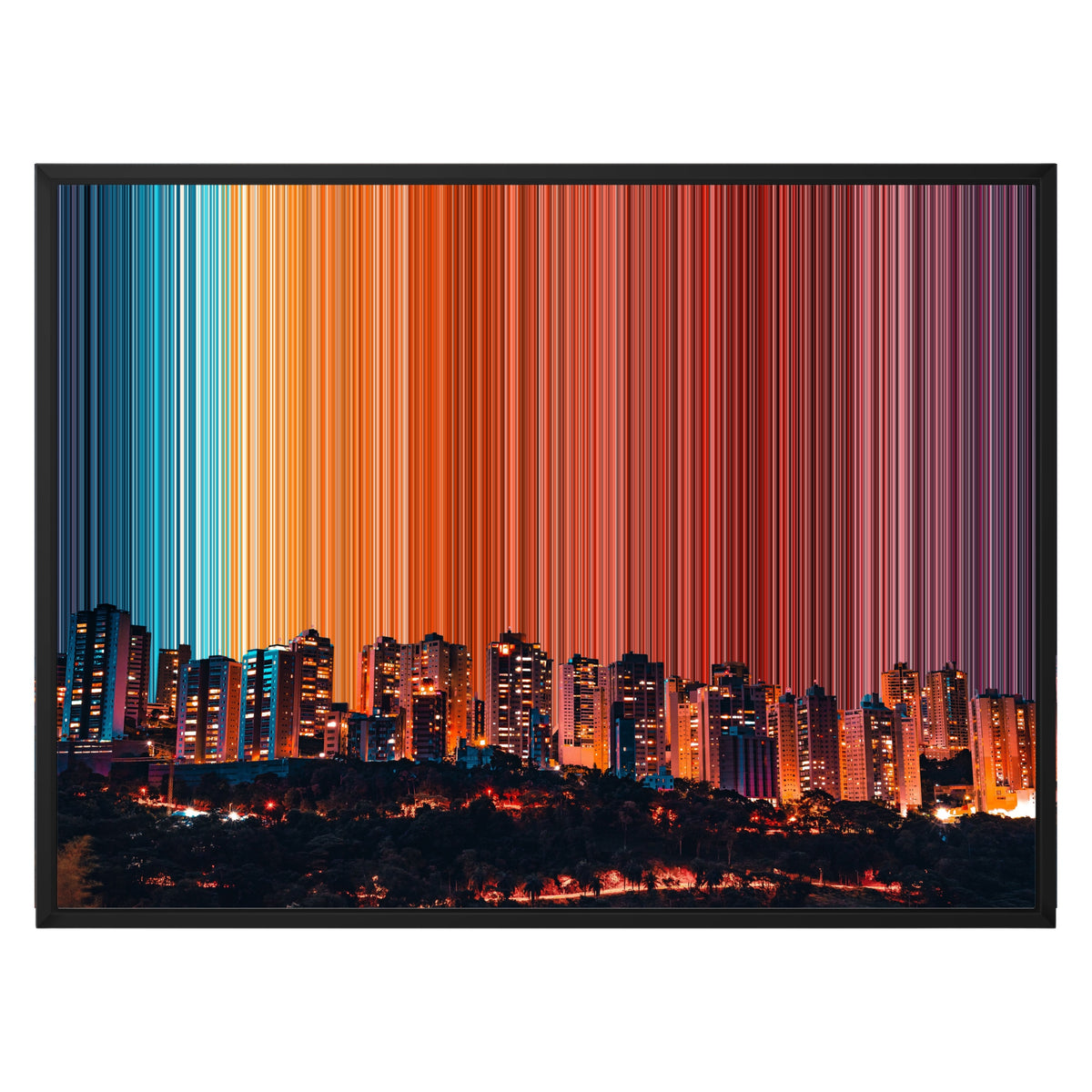 Gerahmtes Leinwandbild im Format 30×24", schwarzer Rahmen
