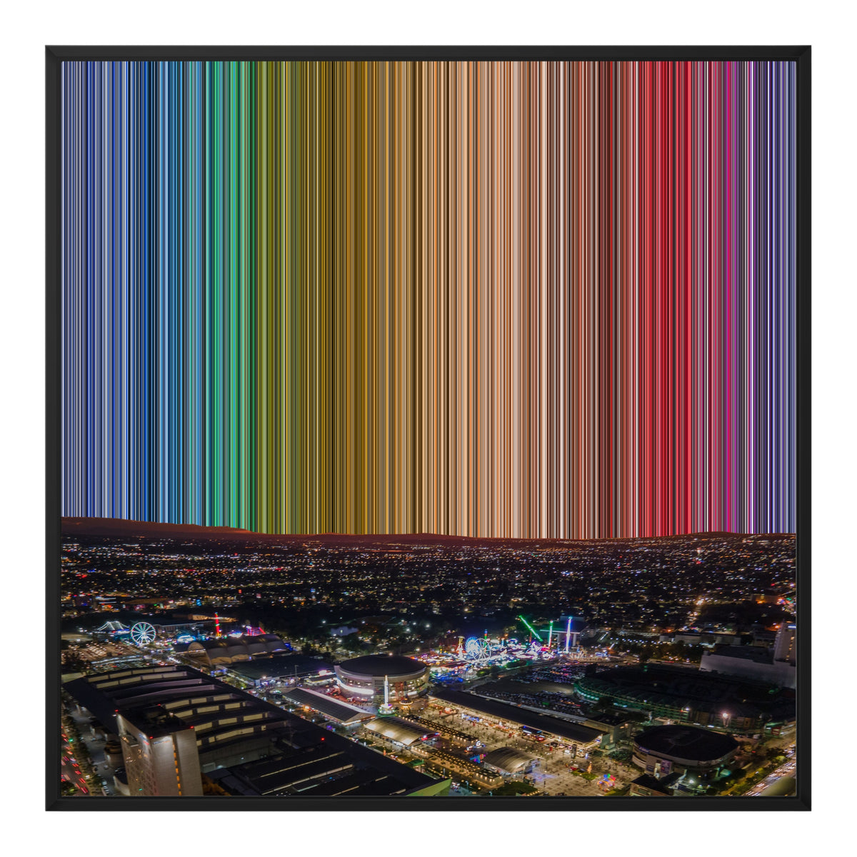 Toile encadrée, format 30×30", cadre noir