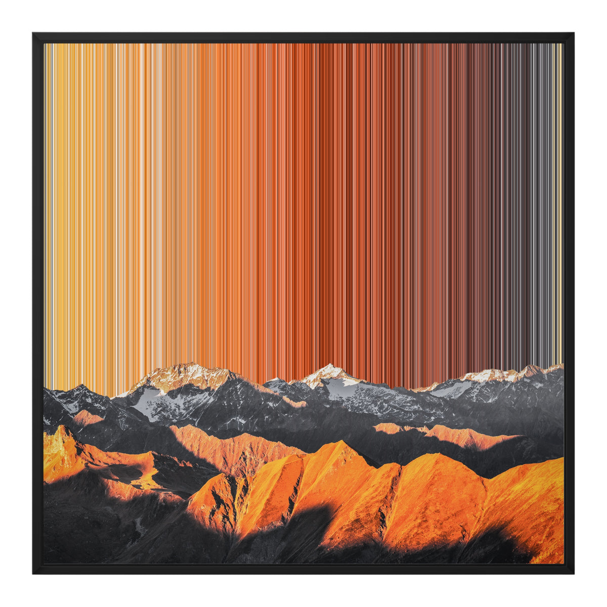 Toile encadrée, format 30×30", cadre noir
