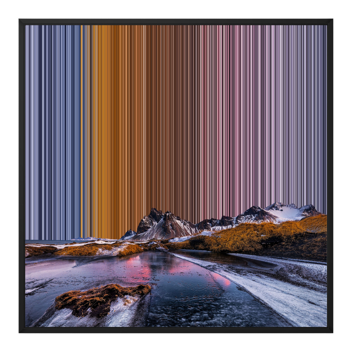 Inramad canvastavla, 30×30", svart ram