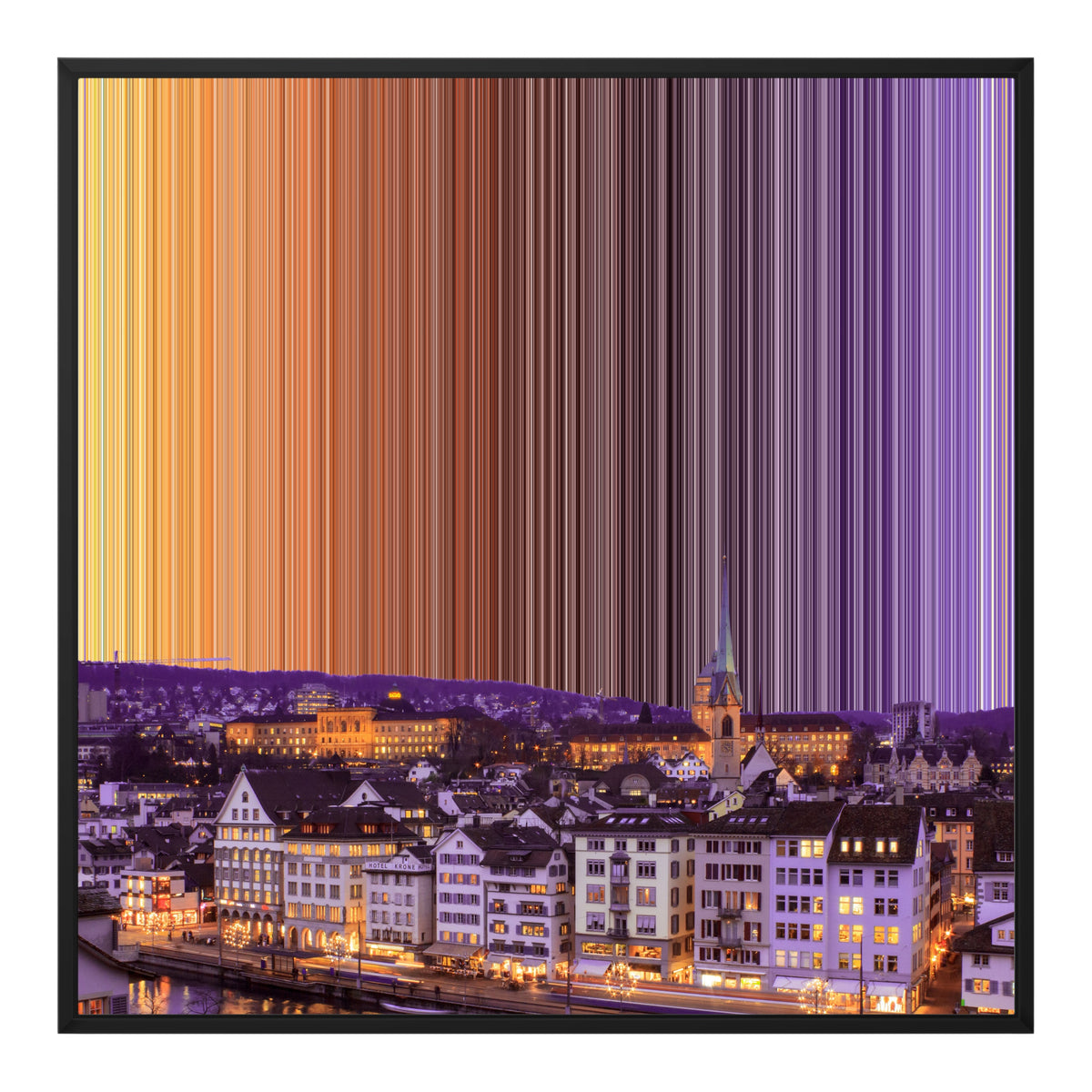 Lærred i klassisk ramme, 30×30", sort ramme