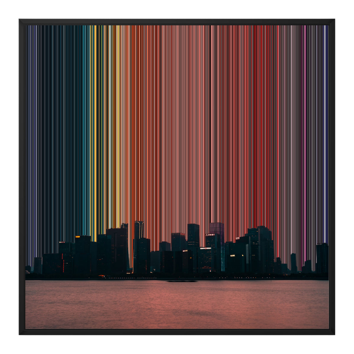 Gerahmtes Leinwandbild im Format 30×30", schwarzer Rahmen