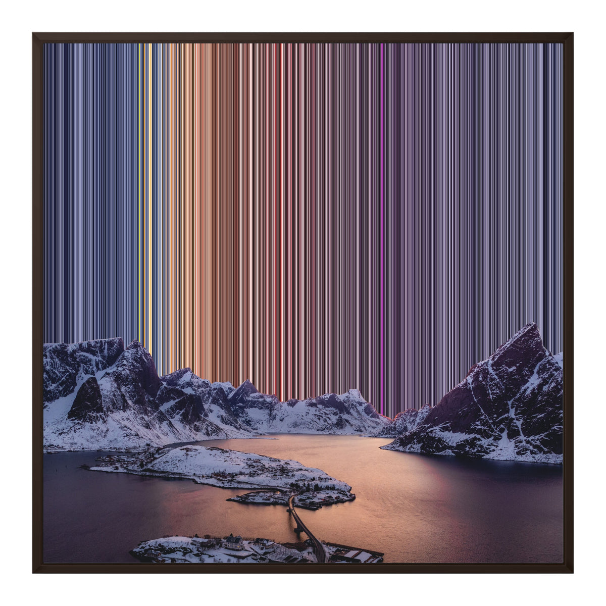 Lienzo con marco clásico, 30×30", marco marrón