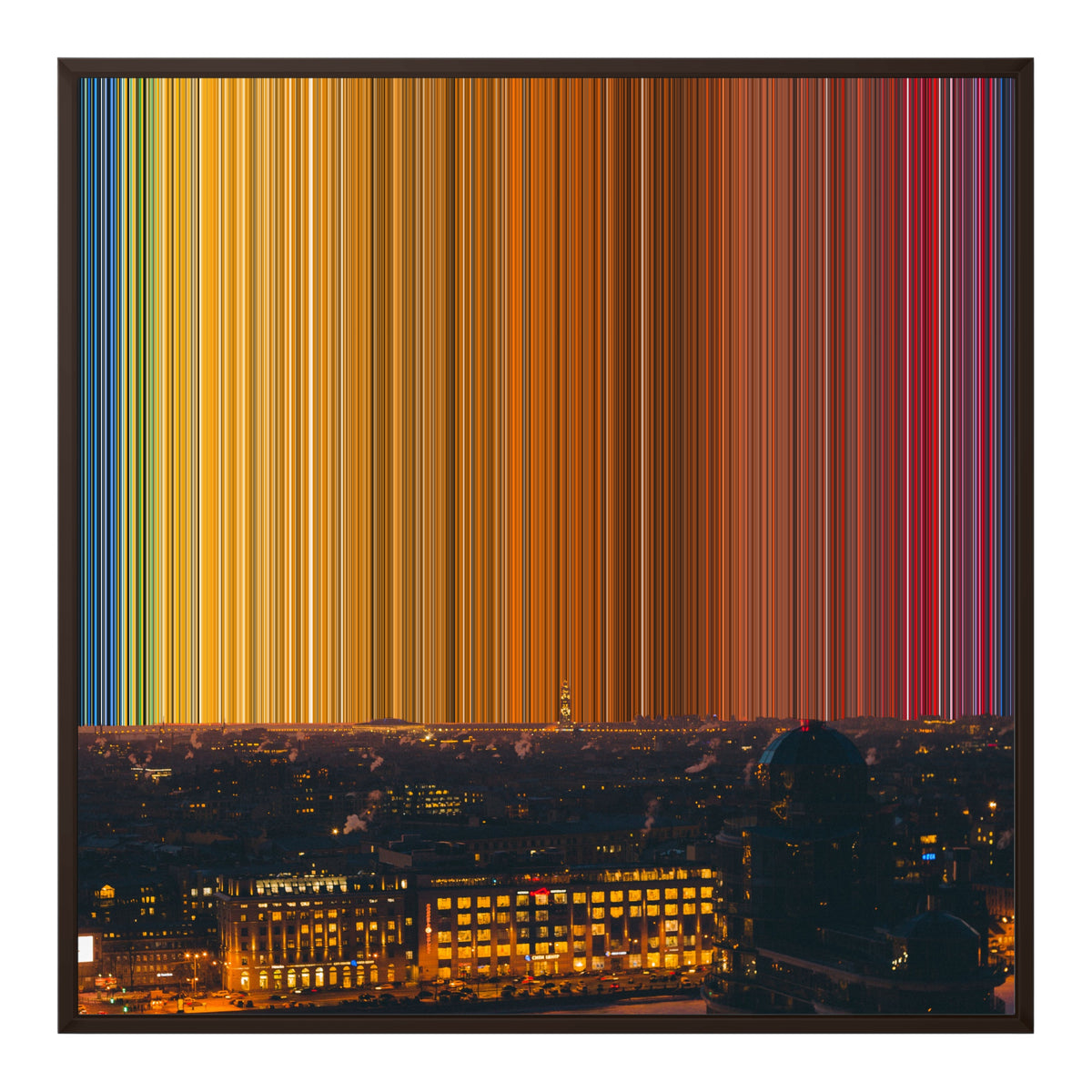 Lærred i klassisk ramme, 30×30", brun ramme