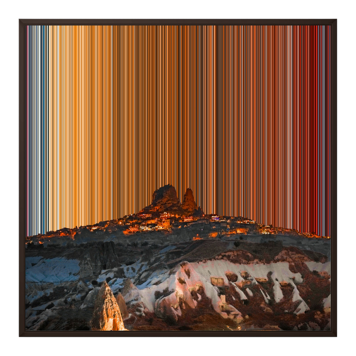 Inramad canvastavla, 30×30", brun ram