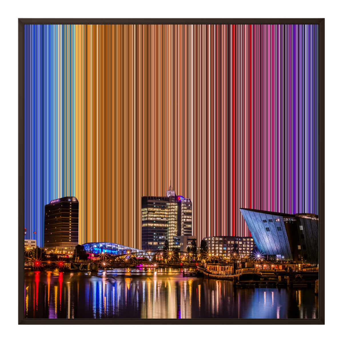 Lerret i klassisk ramme, 30×30", brun ramme