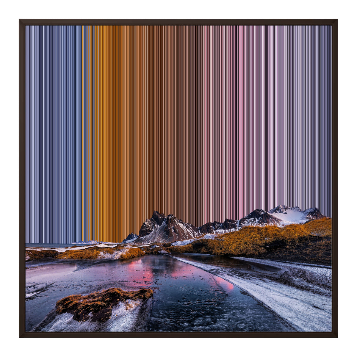 Inramad canvastavla, 30×30", brun ram