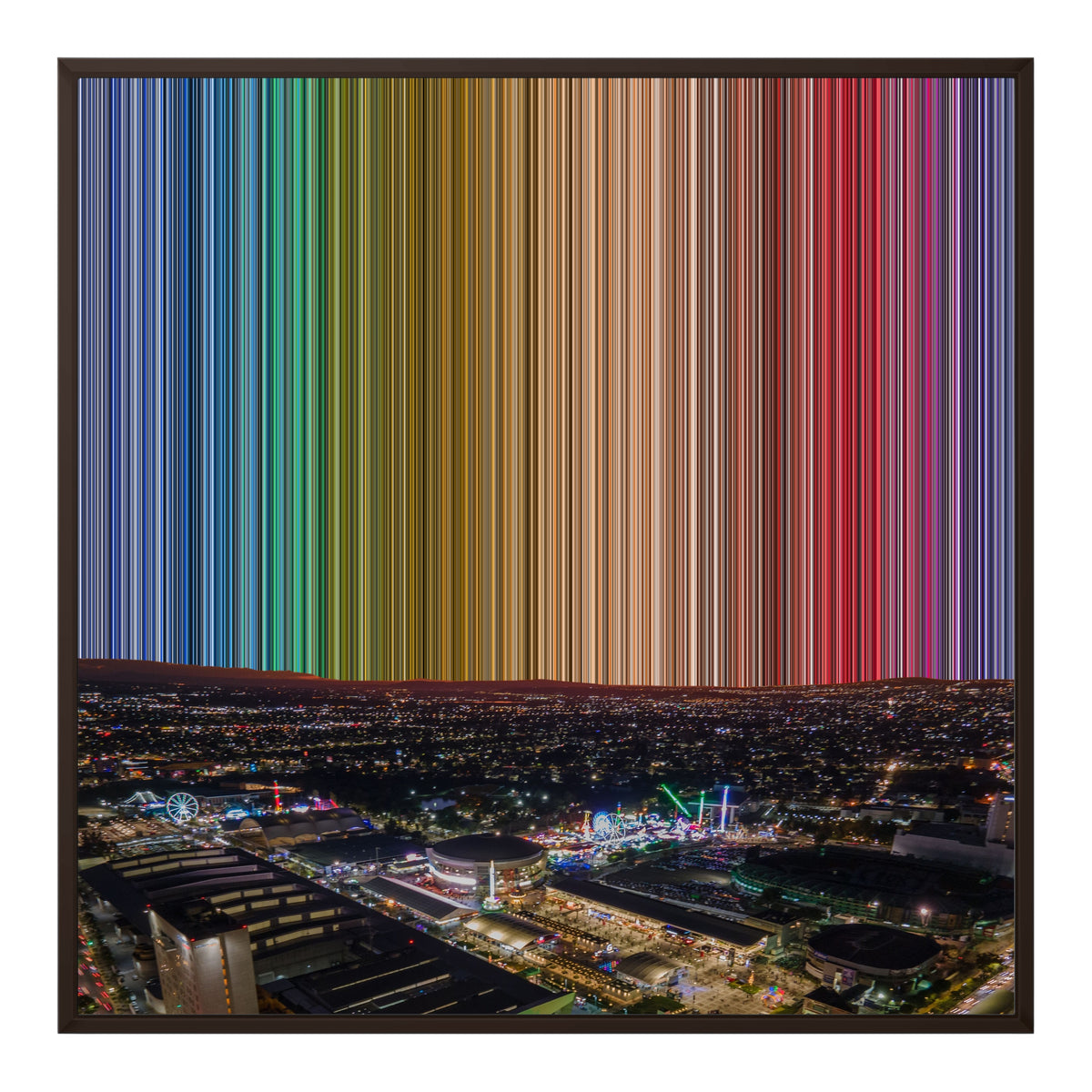 Toile encadrée, format 30×30", cadre brun