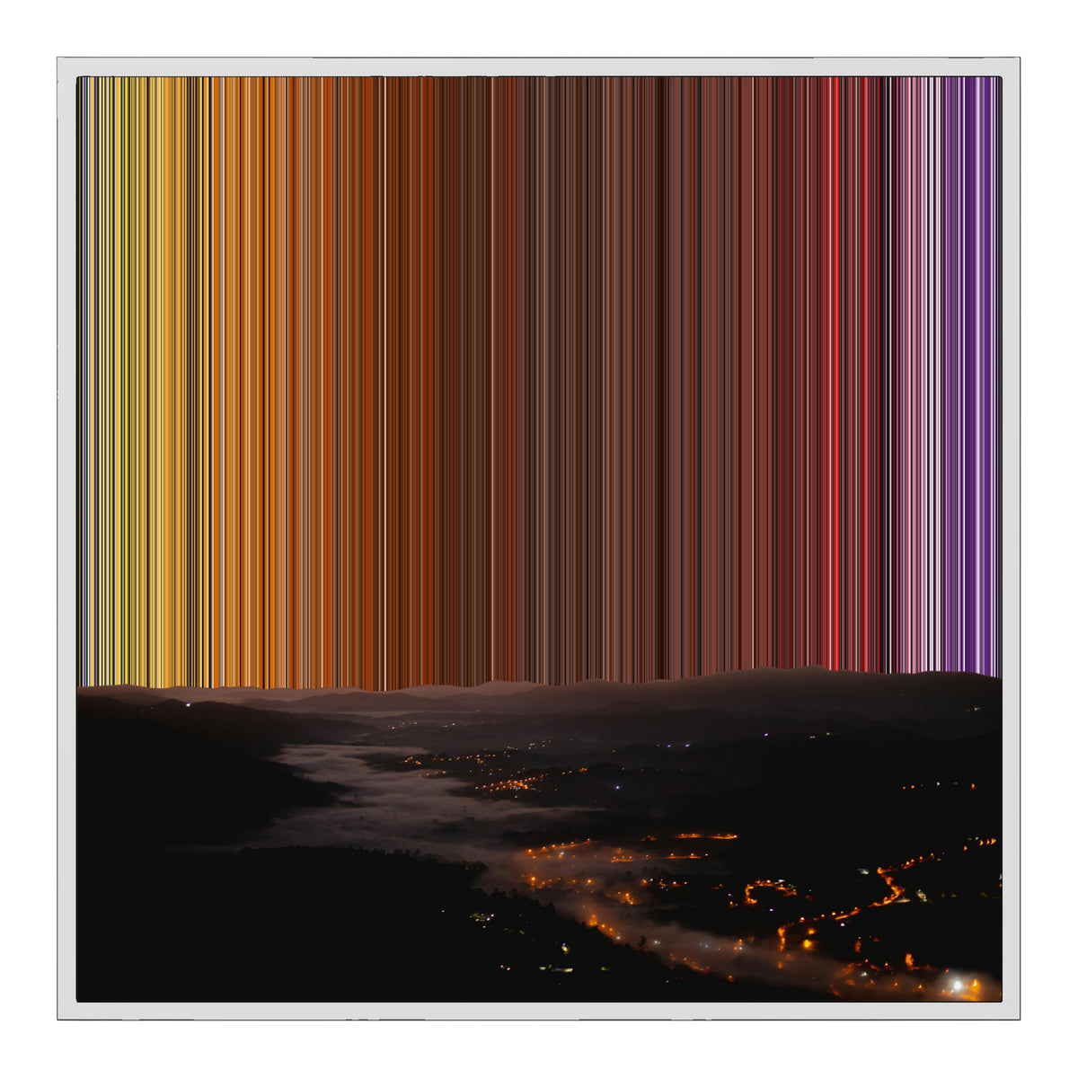 Toile encadrée, format 30×30", cadre blanc