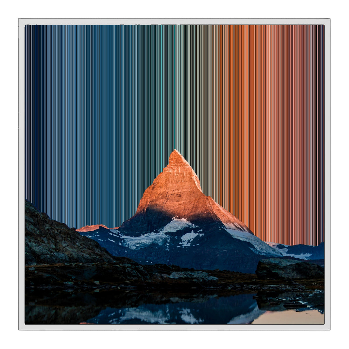 Gerahmtes Leinwandbild im Format 30×30", weißer Rahmen