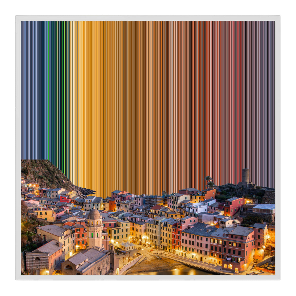 Gerahmtes Leinwandbild im Format 30×30", weißer Rahmen
