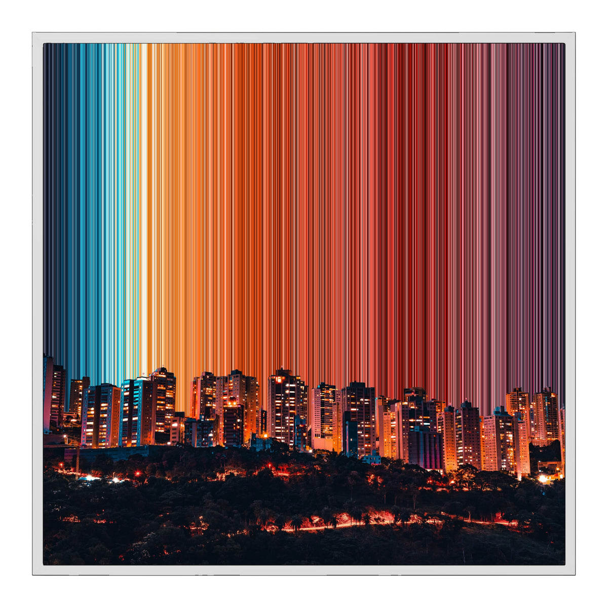 Gerahmtes Leinwandbild im Format 30×30", weißer Rahmen