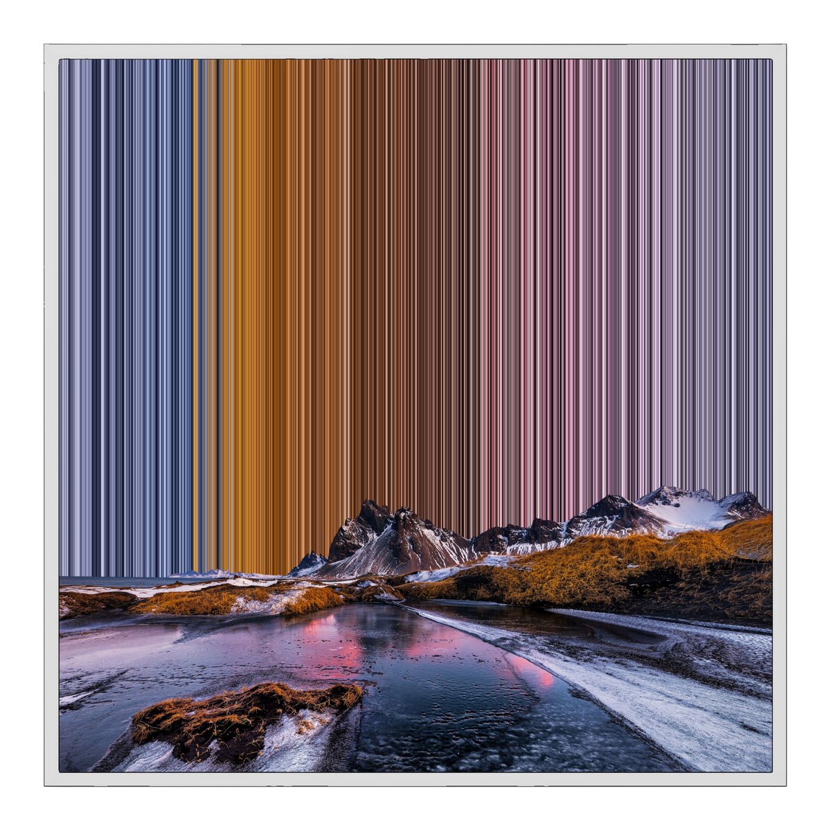 Inramad canvastavla, 30×30", vit ram