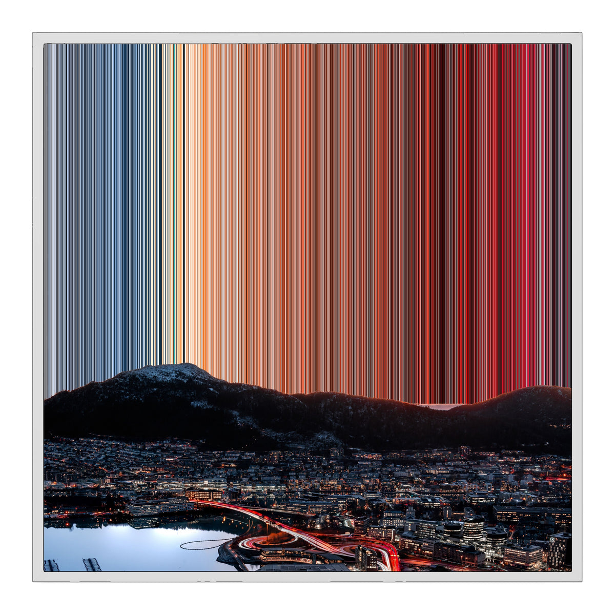 Lienzo con marco clásico, 30×30", marco blanco